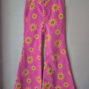 Pink Floral Patterned Pants